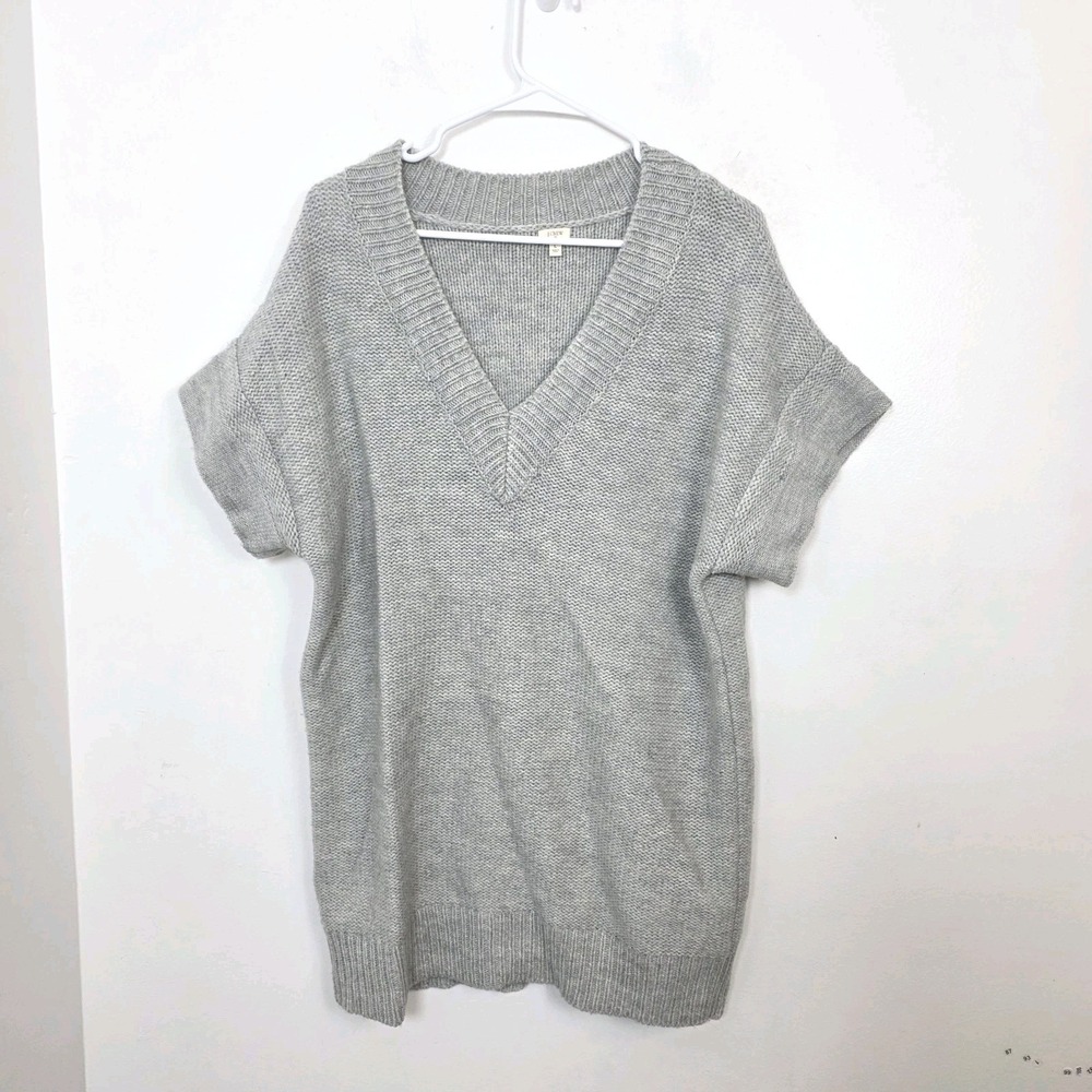 J. Crew Gray Wool Alpaca Blend Quiet Luxury Minimalist Tunic Sweater Size L